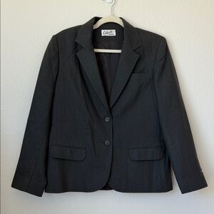 Celeste 100% Wool Charcoal Black Blazer Womens Size 12 Tailored Career Jacket